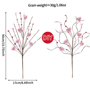 ของตกแต่งวันวาเลนไทน์ DAMAI รูปหัวใจสีแดงและผลเบอร์รี่ ของตกแต่งบ้านสุดโรแมนติกสำหรับคืนเดทและบรรยากาศเทศกาลวันวาเลนไทน์ - Product Image 3