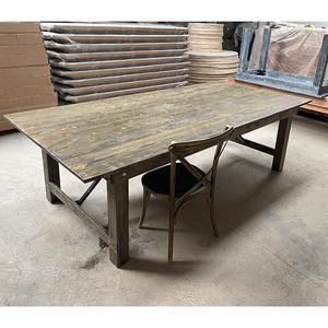 <span class=keywords><strong>Table</strong></span> et chaises pliantes pour événements <span class=keywords><strong>Table</strong></span> de ferme Chaise à dossier croisé empilable en bois Ensemble <span class=keywords><strong>table</strong></span> à manger - Product Image 3