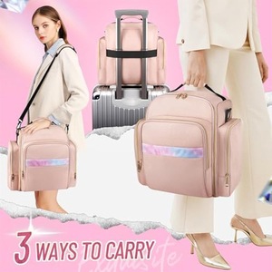 กระเป๋าจัดระเบียบเครื่องสำอางสำหรับเดินทางพร้อมกล่องแยกได้ 4 กล่อง, ที่เก็บเครื่องประดับแบบม้วน 1 ชิ้น และช่องเก็บของหลายช่อง - Product Image 3