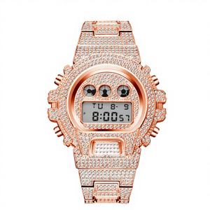 Reloj de Lujo para Hombre con Correa de Acero Inoxidable, Esfera con Indicadores, Diamantes y Circonitas, Marca Personalizada - Product Image 4