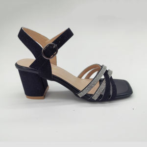 Sandali da <span class=keywords><strong>donna</strong></span> con tacco Block glitterato nero con cinturino alla caviglia da sera eleganti scarpe con tacco alto alla moda <span class=keywords><strong>calzature</strong></span> da <span class=keywords><strong>donna</strong></span> - Product Image 6