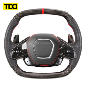 Volante de Fibra de Carbono Real Fabricado en Fábrica TDD para Chevrolet Corvette C8 16-19 - Product Image 1