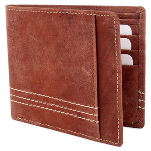 Wholesale Unisex Simple Style Genuine Leather Wallet Open RFID Long Length Money Card Holder Hot <b>Sale</b> Canvas Lining <b>Coin</b> Pocket - Product Image 1