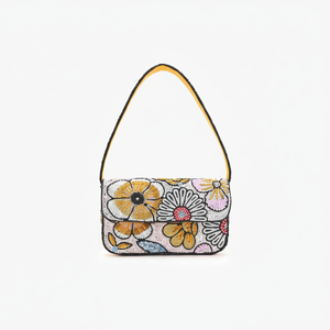 Sac à main miniature décoratif en perles de rocaille, accessoire de broderie artisanal de luxe - Product Image 1