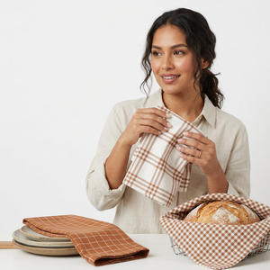 Serviettes de cuisine réversibles en gros, chiffons de séchage en coton doux et absorbants pour usage domestique - Product Image 1
