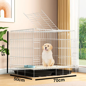 Cage d'élevage en fer classique Offre Spéciale pour animaux de compagnie Cage pour chien à double porte simple fermeture à bouton motif solide plateau en plastique amélioré - Product Image 4