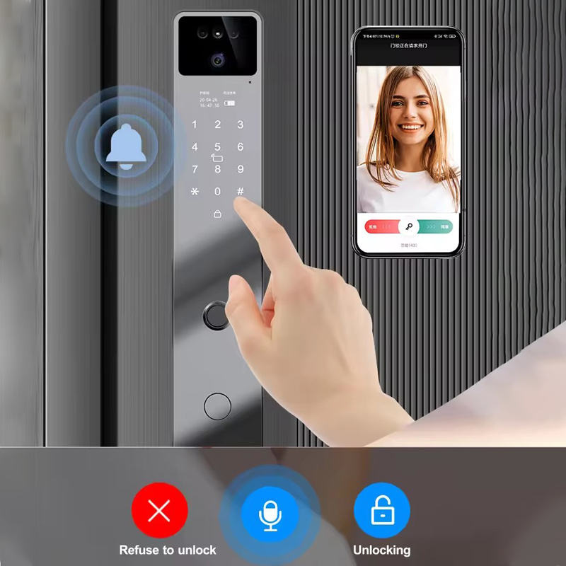 Tuya 3d Face Recognition Smart Lock With Camera Cerradura Inteligente Wifi App Palm Unlock Digital Smart Locks Factory Price · image 5