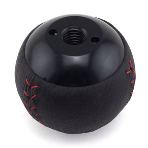 Xx Genuine Leather Aluminium Alloy Luxurious Black Red High Quality Universal Fit Portable Gear <b>Knob</b> Interior Accessory Model - Product Image 2
