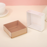 Papier blanc vide boîte-cadeau couvercle Transparent biscuits de noël gâteau bonbons fête vêtements emballage bricolage boîtes en carton