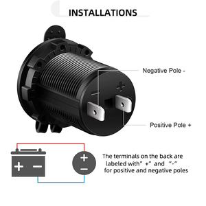 Toma de mechero de coche de 12V, Cargador <span class=keywords><strong>USB</strong></span>, adaptador de corriente, Salida para coche, barco, marino - Product Image 4