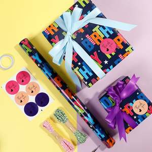 Papel de regalo de impresión de cumpleaños para niños de nuevo diseño 43*300 cm papel de embalaje diario - Product Image 5