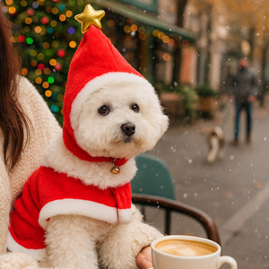Perros, gatos, perros pequeños, cachorros, accesorios bonitos, informales, elegantes, románticos, lindos, sombrero navideño de Venus - Product Image 2