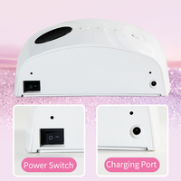 Lampe UV LED sans fil 96W pour le séchage du gel à ongles, rechargeable, avec batterie intégrée, 4 minuteurs professionnels pour manucure en salon