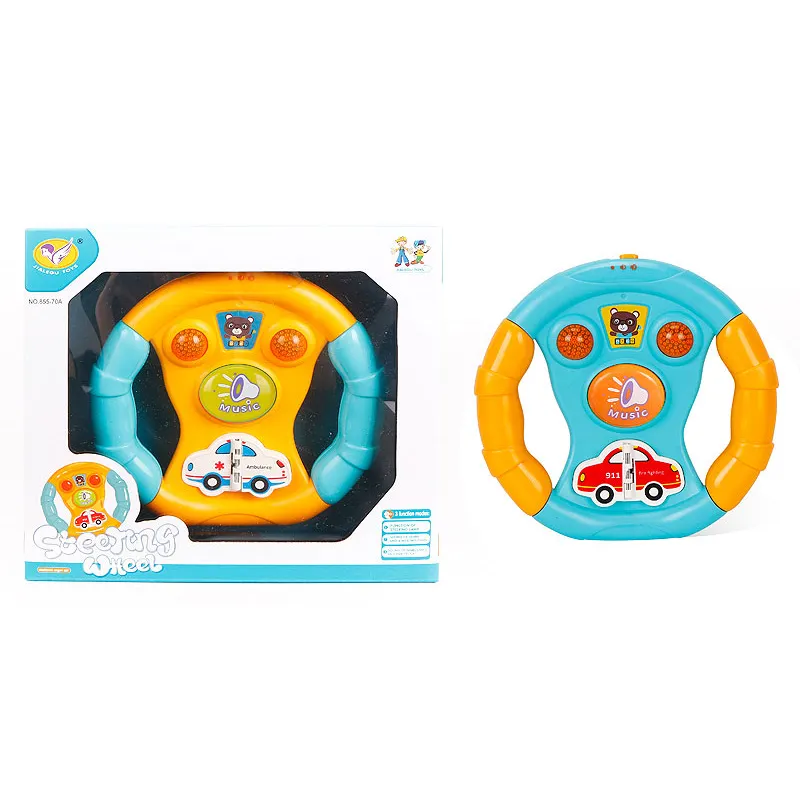Kids Cartoon Musical Steering Wheel Play Game Educational Preschool Toys