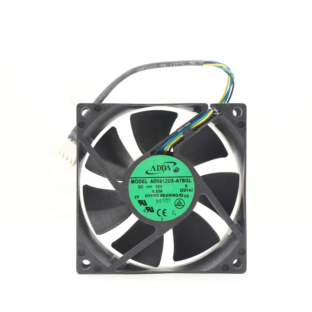 ADDA AD0812UX-A7BGL 8025 12V DC 0.33A 80x80x25mm 3.96W 3300RPM 4-fil température contrôlée châssis axial ventilateur de refroidissement