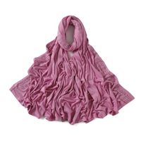 Nouveau Voile Jersey Premium Couleur Unie à Strass Luxe 2025
