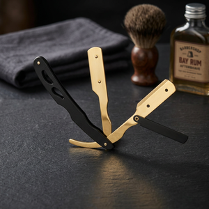 มีดโกนหนวดแบบพับได้ ASAP Black Gold Barber Razor สำหรับโกนหนวดและโกนขนตามร่างกาย ผลิตจากสแตนเลสคุณภาพสูง เหมาะสำหรับร้านตัดผมและผู้ชาย - Product Image 3