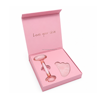 Coffret cadeau Kexin personnalisé en quartz rose Gua Sha et rouleau facial, emballage de luxe pour soins de la peau avec insert en mousse EVA