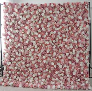 Effets 3D personnalisés mélange plante fleur tapis muraux fleurs artificielles panneau de rose murale pour mariage Yoga boutique décoration - Product Image 1