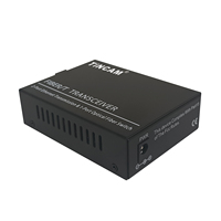 TINCAM 10/100M, 2 Puertos PoE, 1 Puerto SC, Switch PoE de Fibra Única, Conversor de Medios Dúplex para Cámaras de Seguridad CCTV e IP