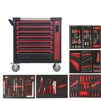 Carrito de Herramientas Manual de Alta Calidad con 7 Cajones, Martillo Lateral y Destornillador, Material CR-V, Personalizable OEM para Reparación de Automóviles