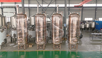 Système de brasserie Tonsen 1500L à 2 cuves, équipement de micro-brasserie artisanale avec revêtement extérieur en cuivre rouge