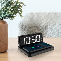 Digitale Der Wecker Ladt Den Alarm 15W Snel Draadloos Opladen Led Bureau Wekker Draadloze Oplaadklok
