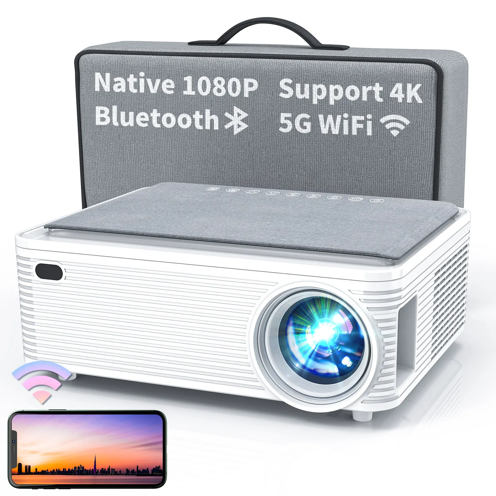 2018 NEU 3000Lumens 1080P LED Mini Heimkino Beamer Projektor HDMI/USB/SD/AV/VGA 
