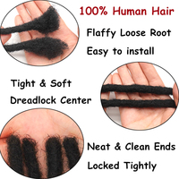 Estensioni Dreadlock KAMA Interamente Fatte a Mano all'Uncinetto, 100% Capelli Umani Remy Brasiliani con Punte Ricci per Donne/Uomini