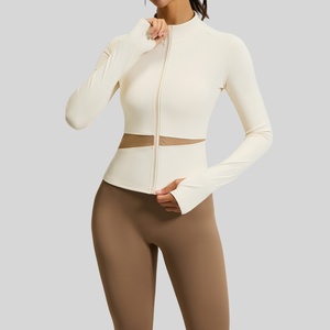 Logo personnalisé pour femmes, ensembles de sport, fitness, <span class=keywords><strong>yoga</strong></span>, séchage rapide, respirant, pantalons et vestes d'entraînement de gymnastique, ensemble de 2 pièces - Product Image 4