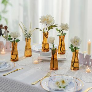 Vases à fleurs modernes <span class=keywords><strong>en</strong></span> verre, centre <span class=keywords><strong>de</strong></span> table <span class=keywords><strong>de</strong></span> mariage, verre transparent, ambre, vert, gris, petit <span class=keywords><strong>vase</strong></span> à fleurs, décoration <span class=keywords><strong>de</strong></span> la maison, mini-vases mignons pour fleurs - Product Image 5