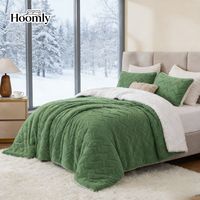 Hoomly Penjualan Terlaris 100% Poliester Lembut Jacquard Sherpa Fleece Quilted Tekstil Rumah untuk Musim Dingin Penggunaan Rumah yang Nyaman