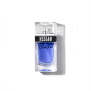 Perfume azul puro para homens, 100ml, spray natural para garrafa quadrada, venda no atacado direto de fábrica