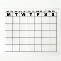 Autocollant magnétique en acrylique pour réfrigérateur, calendrier, tableau blanc standard, impression numérique, autocollant mural, tableau d'horaire d'étude, tableau de messages