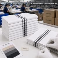 Serviette de table Bistro à rayures noires 18x22 240GSM en polyester filé teint, pour restaurants et hôtels