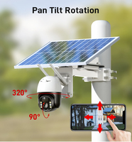 Sunex 1080p Warna penglihatan malam, Kamera CCTV semua dalam satu tenaga surya dengan deteksi manusia AI 8W Wifi kamera surya kartu Sim 4G