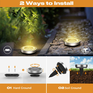Lumière de chaussée <span class=keywords><strong>solaire</strong></span> IP65 étanche Yard Solar Power 8 Led 10Led Light Lamp Patio Lawn Decor Solar LED Garden Disk Ground Light - Product Image 5