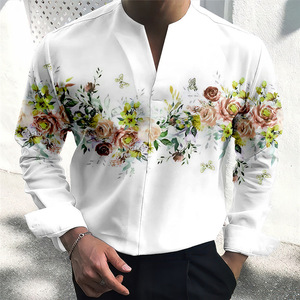 <span class=keywords><strong>Chemise</strong></span> <span class=keywords><strong>homme</strong></span> RNSHANGER, imprimés floraux, <span class=keywords><strong>col</strong></span> <span class=keywords><strong>en</strong></span> <span class=keywords><strong>V</strong></span>, manches longues, <span class=keywords><strong>v</strong></span>êtements imprimés pour extérieur et rue, <span class=keywords><strong>chemise</strong></span> tendance et confortable. - Product Image 6