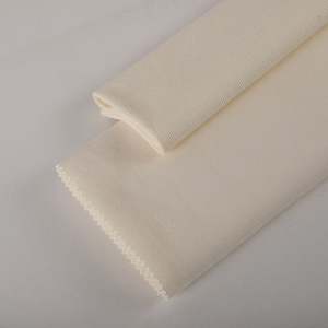 Tela de lana de punto para ropa deportiva, tejido elástico de 65% algodón, 30% bambú, 5% licra, Blanco personalizado, venta al por mayor - Product Image 2
