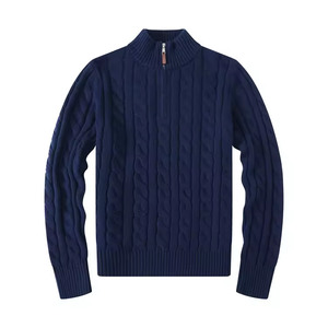 Suéter Cárdigan de Invierno con Cierre de Cremallera de un Cuarto para Hombre, Marca Ral <span class=keywords><strong>Laur</strong></span>, Tejido Jacquard, para Fiestas al Aire Libre, Elegante, 100% Algodón, Secado Rápido, Transpirable - Product Image 2