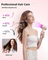 Sèche-cheveux électrique filaire CONFU 1400W avec diffuseur, 110 000 tr/min, haute vitesse, ionique, faible bruit, séchage rapide, diffuseur magnétique pour cheveux