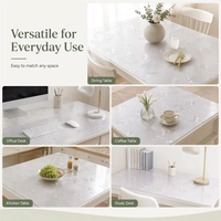 Protège-table élégant en PVC gaufré, motif floral, tapis flexible imperméable facile à nettoyer pour l'intérieur