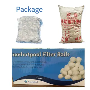 Fourniture de boule de filtre de piscine emballage sous vide personnalisé 700g 1300g matériau de filtre à bille en fibre blanche pure