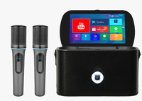 Machine de karaoké portable intelligente RGB pour l'extérieur, écran tactile de 11,6 pouces, haut-parleur, 2 micros sans fil, 30W, Android 11 pour les fêtes à domicile