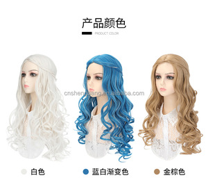 Peluca de Cosplay de Reina Blanca <span class=keywords><strong>Alicia</strong></span>, Ondas Grandes, Cabello Largo y Rizado, 60 cm, 300 gramos, Pelucas de Moda Europeas y Americanas, Peluca de Cabello <span class=keywords><strong>Rubio</strong></span> Rizado - Product Image 6
