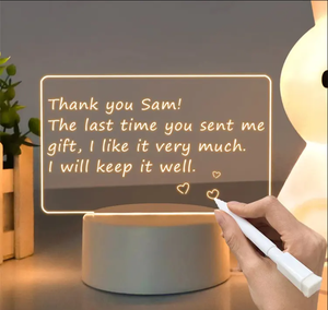 Lampe de chevet créative 3D avec base pour tableau d'écriture effaçable, lampe LED RGB DIY pour messages, tableau d'écriture en acrylique pour chambre à coucher - Product Image 2
