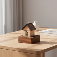 Diffuseur d'arômes en bois en forme de maison en noyer ou en hêtre - Pour la diffusion naturelle de parfums aux huiles essentielles
