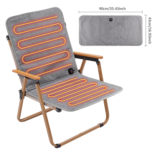 5V USB Electric Heating Pad USB Heated Seat Cushion 3-Level Temperature Camping Chair Heated Mat