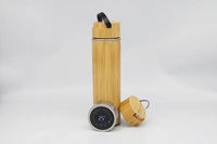 Tasses en bambou en acier inoxydable 304 écologiques avec infuseur à thé Gourde isolée sous vide Gourde en bambou avec infuseur