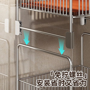 Clothing Organizer <b>Storage</b> Cart 2 Tier Metal Rolling <b>Basket</b> Bathroom Shelf With Wheels <b>For</b> Personal Care Products - Product Image 2